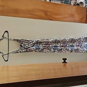 Medium, floral print maxi dress with side slit